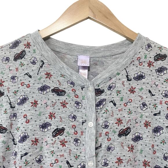 Savage X Fenty Tis The Savage Gray Open Back One Piece Pajamas Christmas Size M - Picture 5 of 13